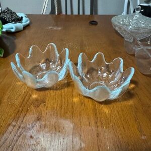 Clear Glass Flower-Shaped Bowls
